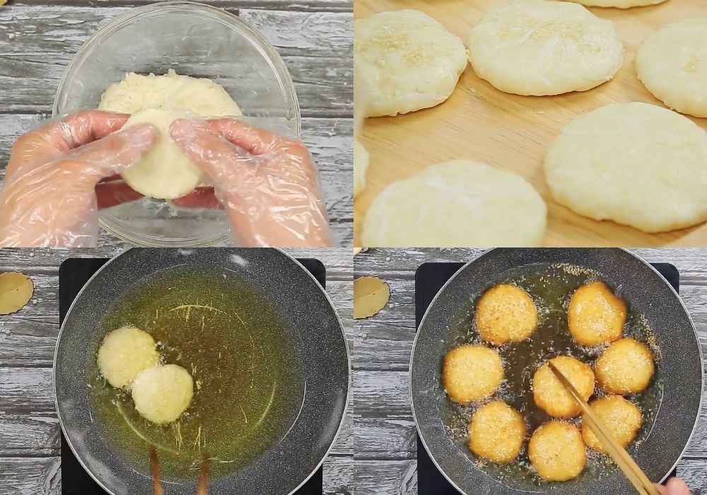 Tạo hình và chiên bánh