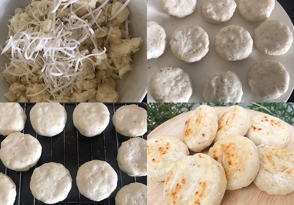 Các bước làm bánh sắn cốt dừa bằng lò nướng