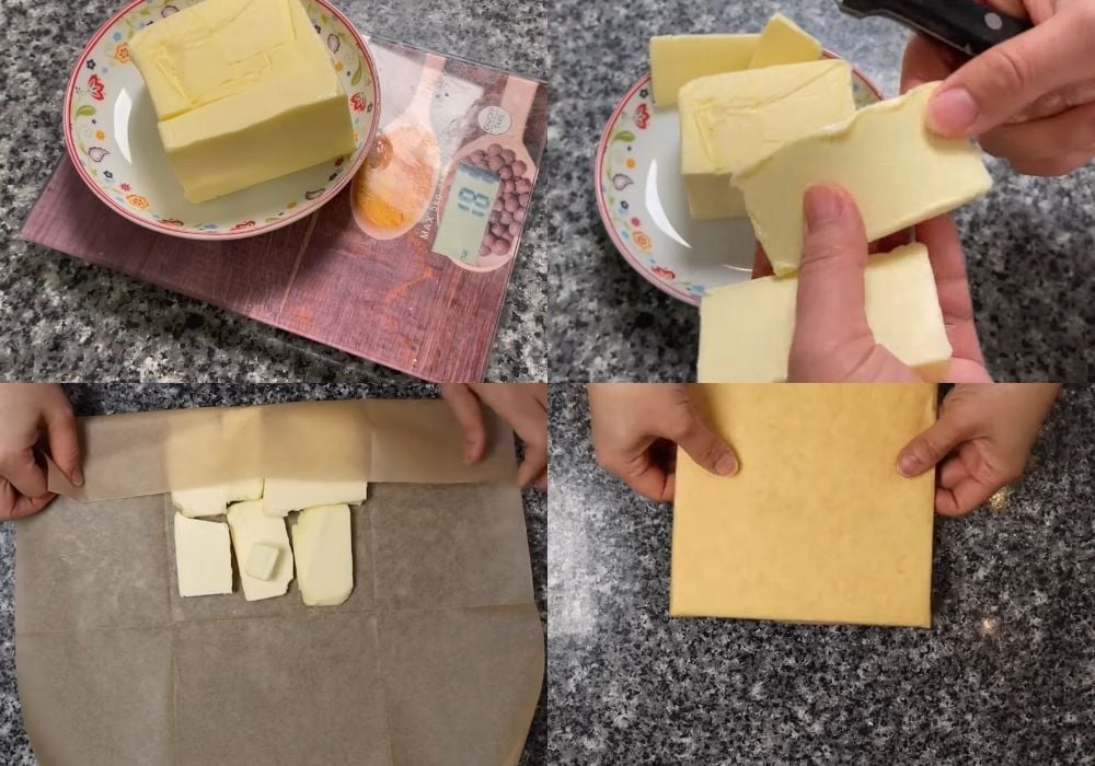 Chuẩn bị bơ lạng (Laminating Butter)