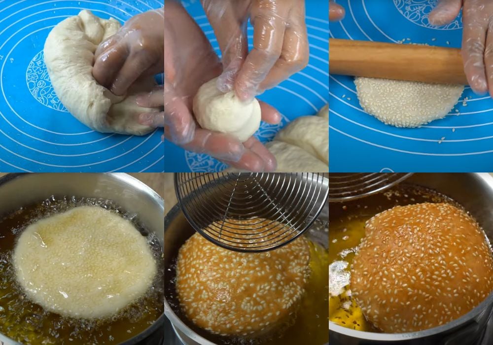 Tạo hình và chiên bánh