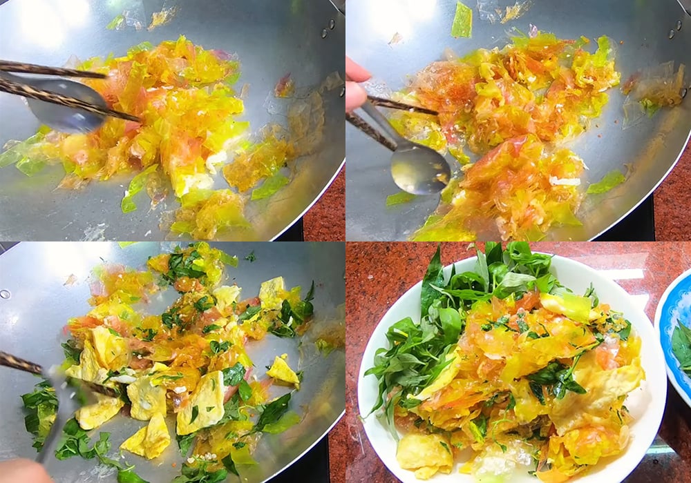 Các bước làm bánh tráng chiên trứng