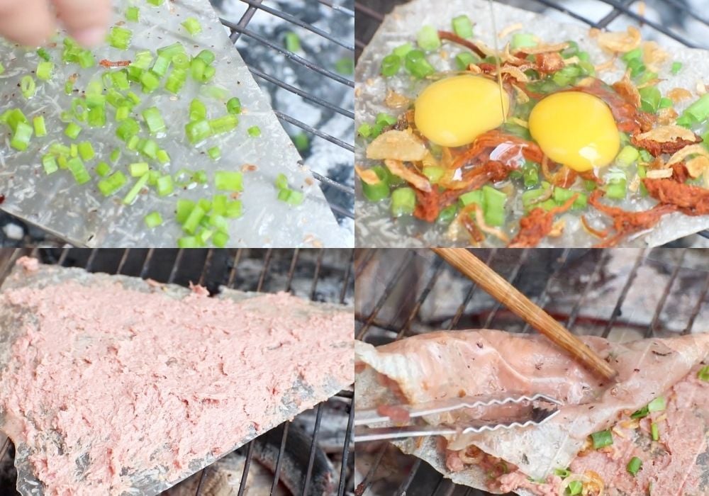 Nướng bánh tráng kẹp