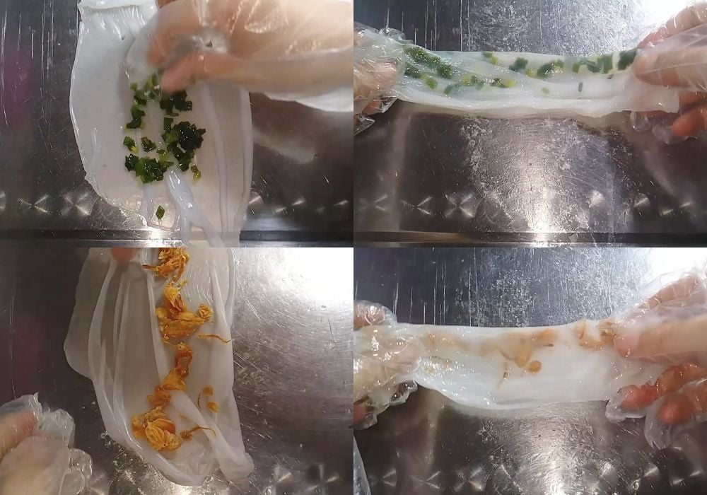 Làm mỡ hành và cuốn bánh