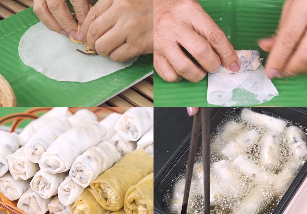 Các bước làm chả giò khoai lang chay
