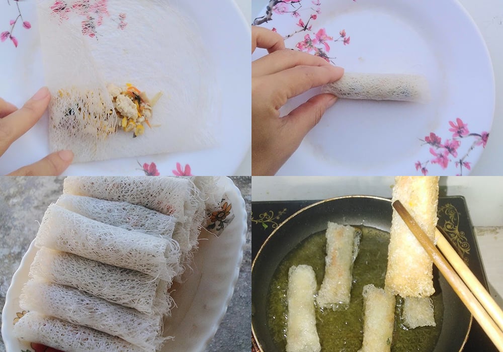 Các bước làm chả giò rế chay