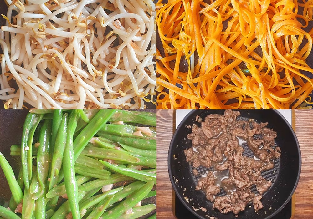 Các bước làm cơm trộn Hàn Quốc