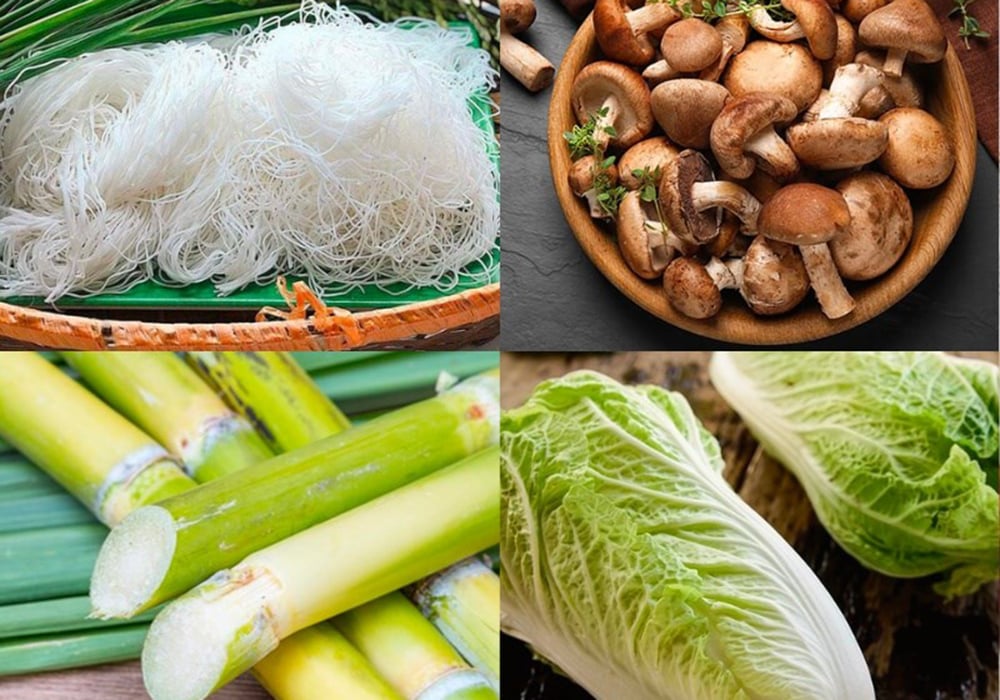 Nguyên liệu làm miến nước chay