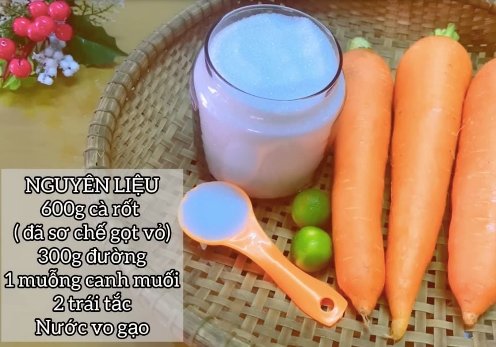 Nguyên liệu làm mứt cà rốt