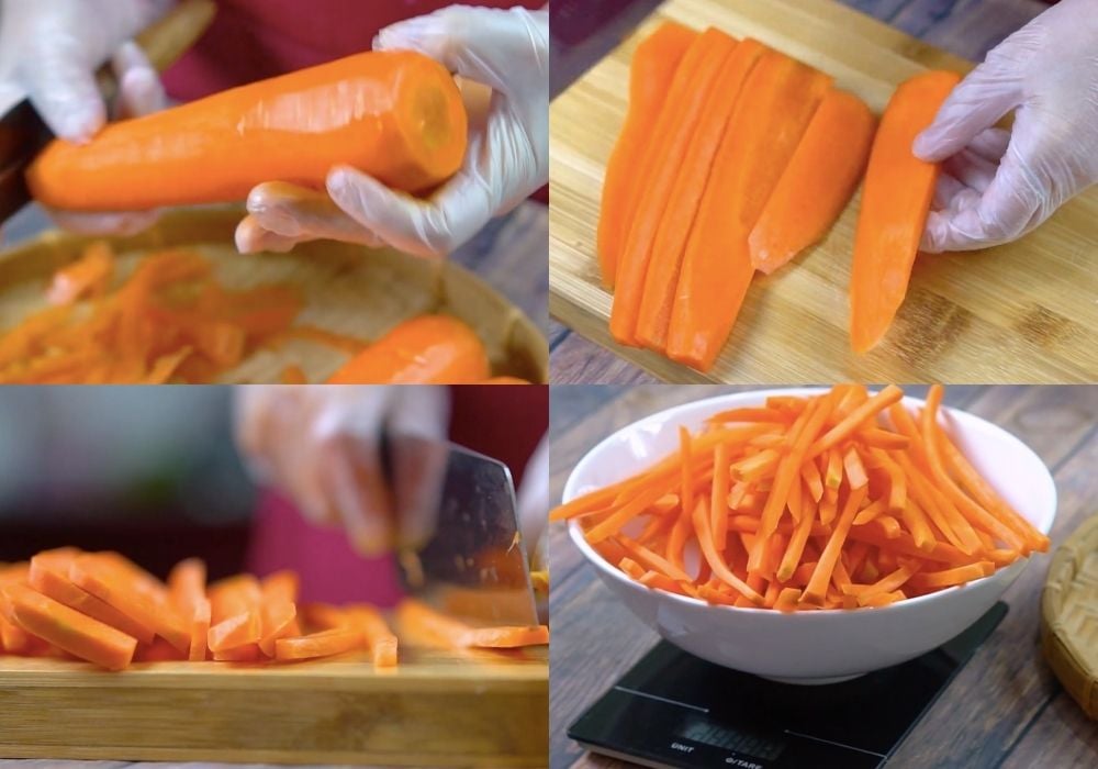 Sơ chế cà rốt