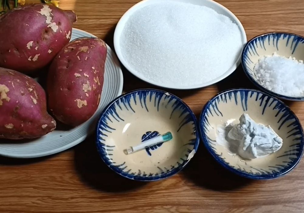 Nguyên liệu làm mứt khoai dẻo