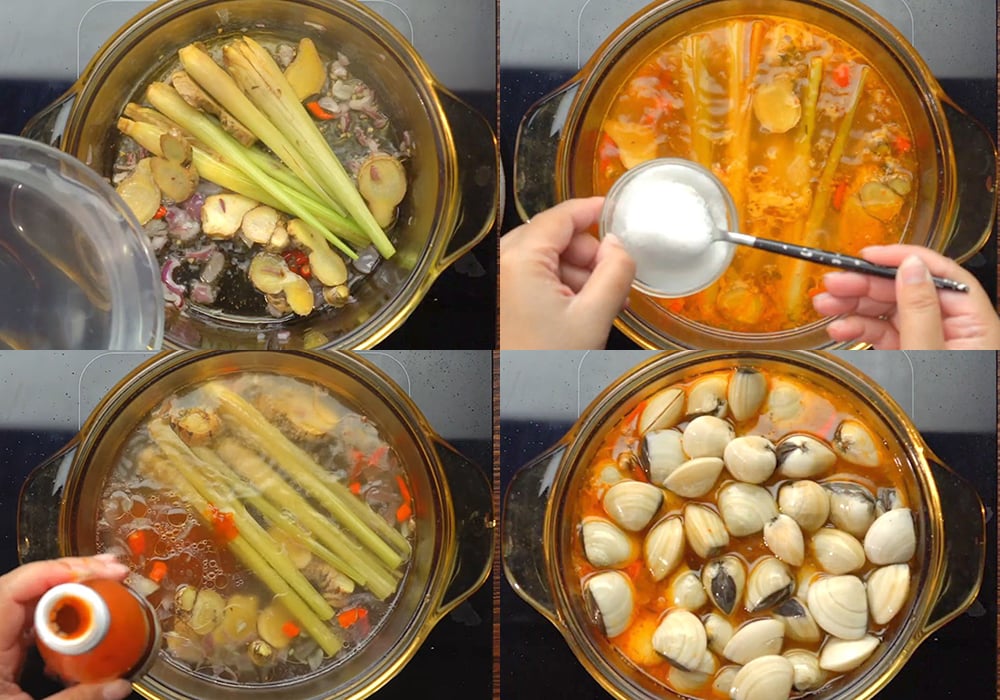 Các bước làm nghêu hấp Thái