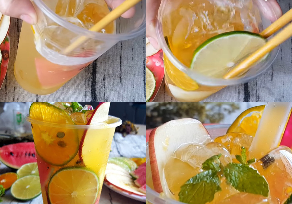 Các bước làm trà trái cây nhiệt đới