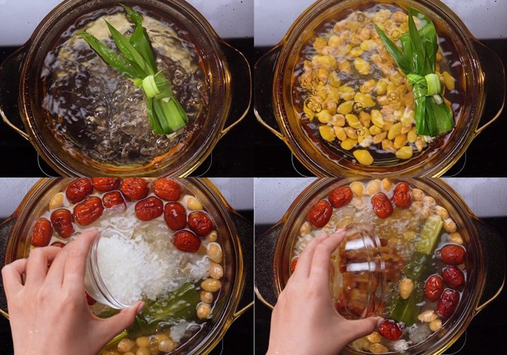 Các bước làm chè bạch quả