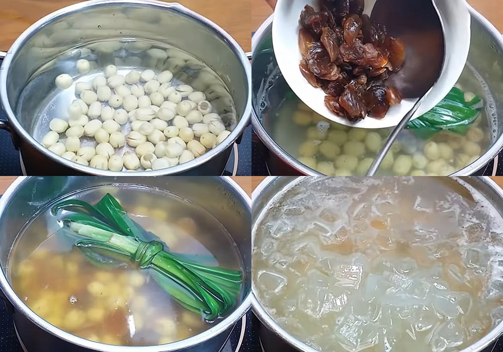 Các bước làm chè nhãn nhục hạt sen