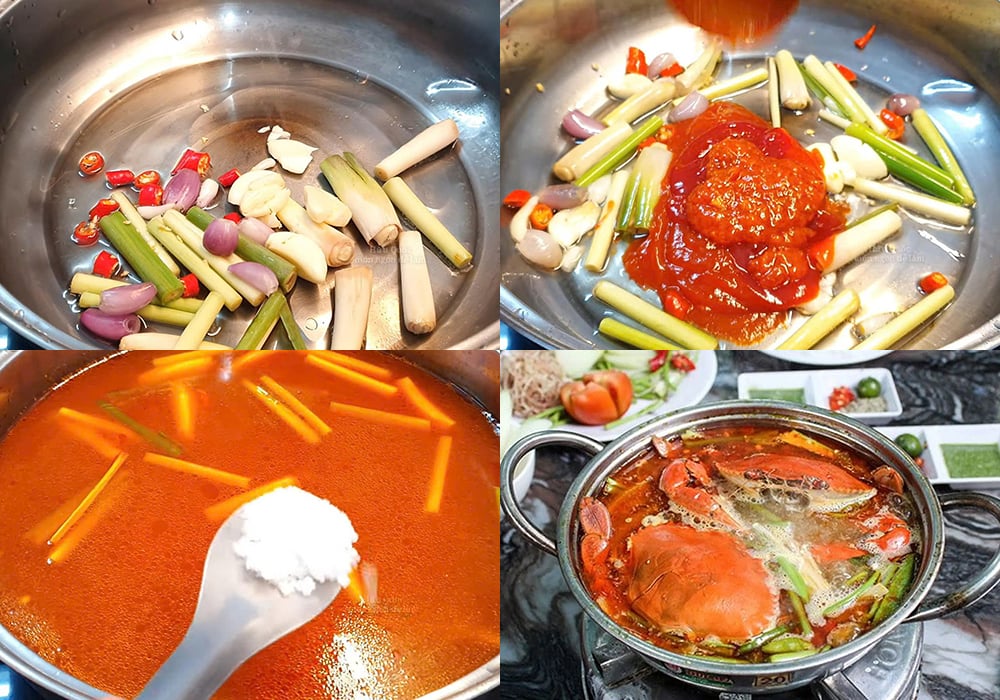 Các bước làm lẩu cua biển chua cay