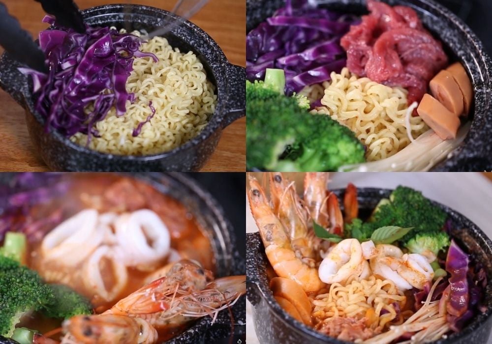 cách nấu mì cay hải sản