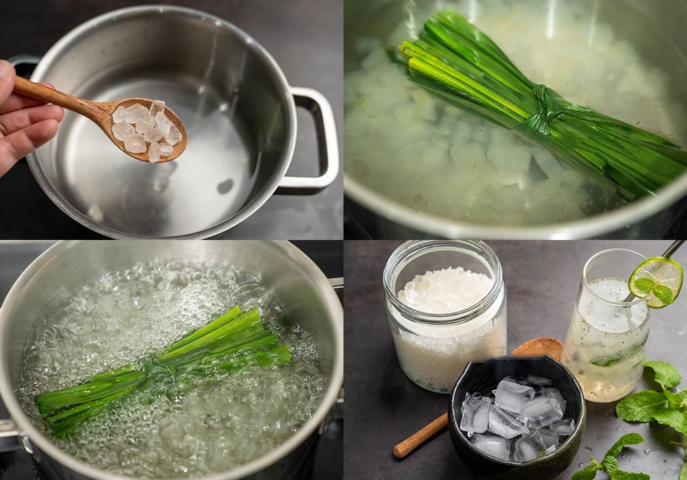 Các bước làm chè nha đam đường phèn