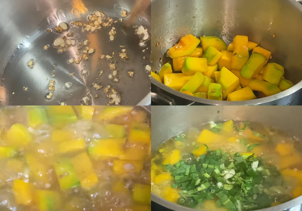 Các bước làm canh bí đỏ chay