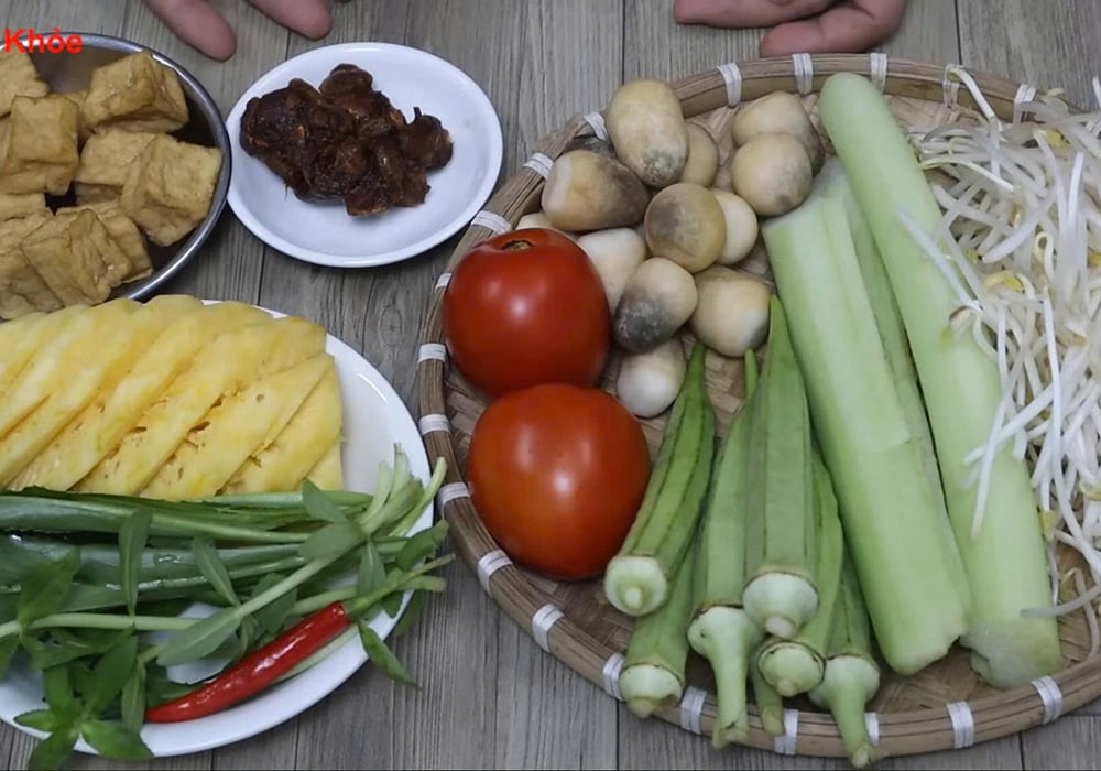Nguyên liệu nấu canh chua chay