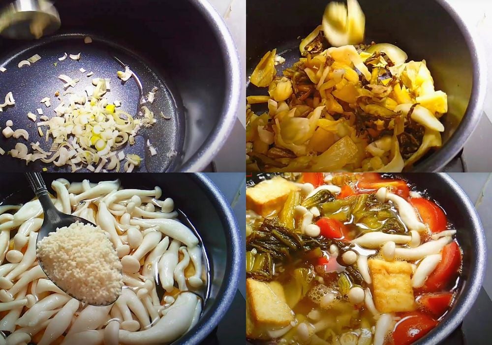 Nấu canh dưa chua