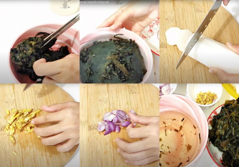 Sơ chế rong biển và hạt sen