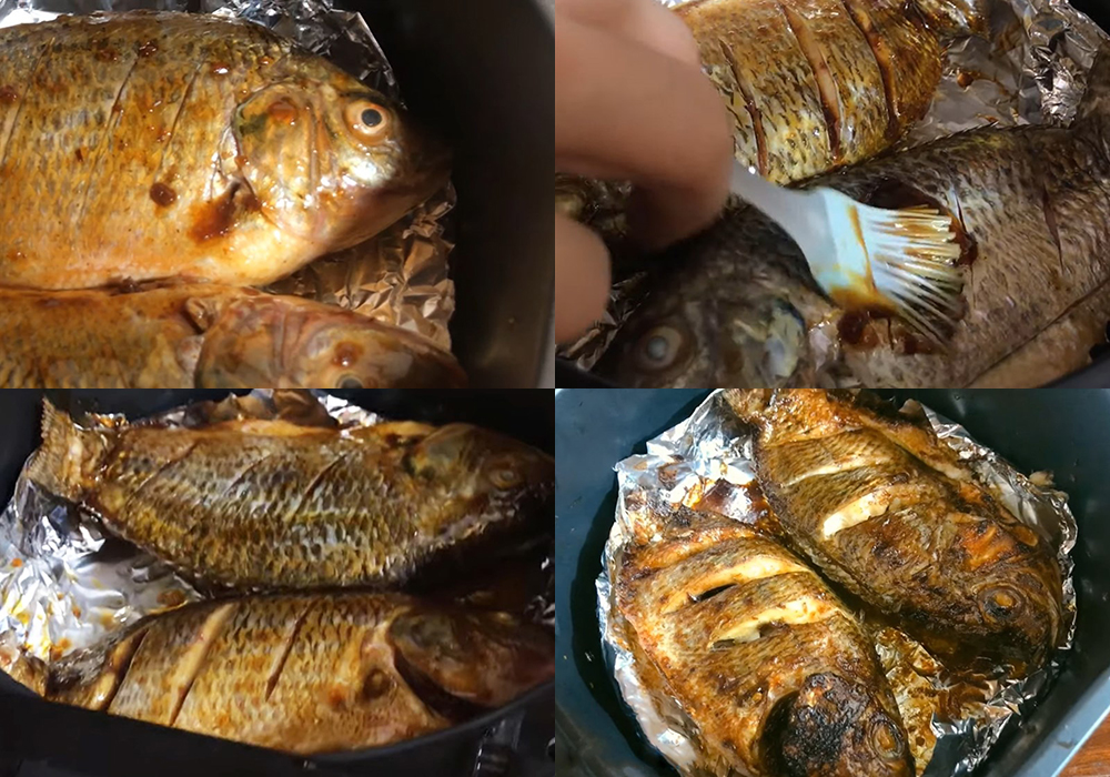 Chiên cá bằng nồi chiên không dầu