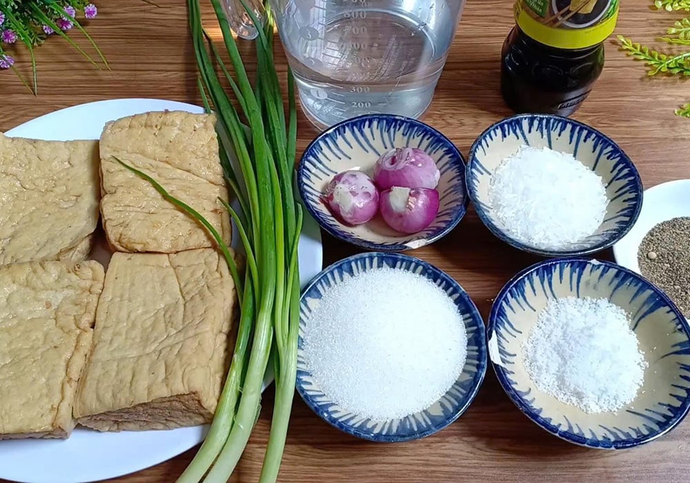 Nguyên liệu làm đậu hũ kho chay