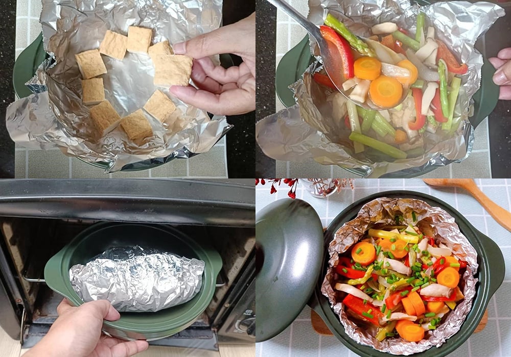 Các bước làm đậu hũ nướng giấy bạc