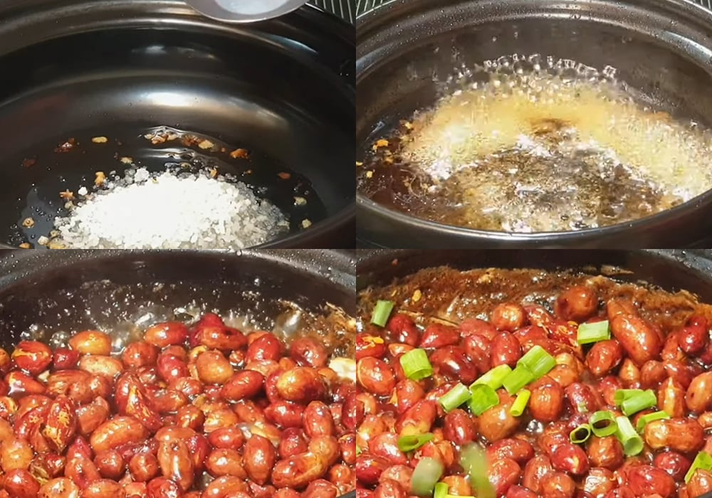 Các bước làm đậu phộng kho quẹt chay