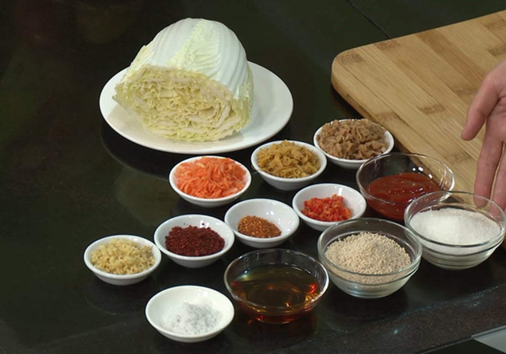 Nguyên liệu làm kim chi cải thảo chay