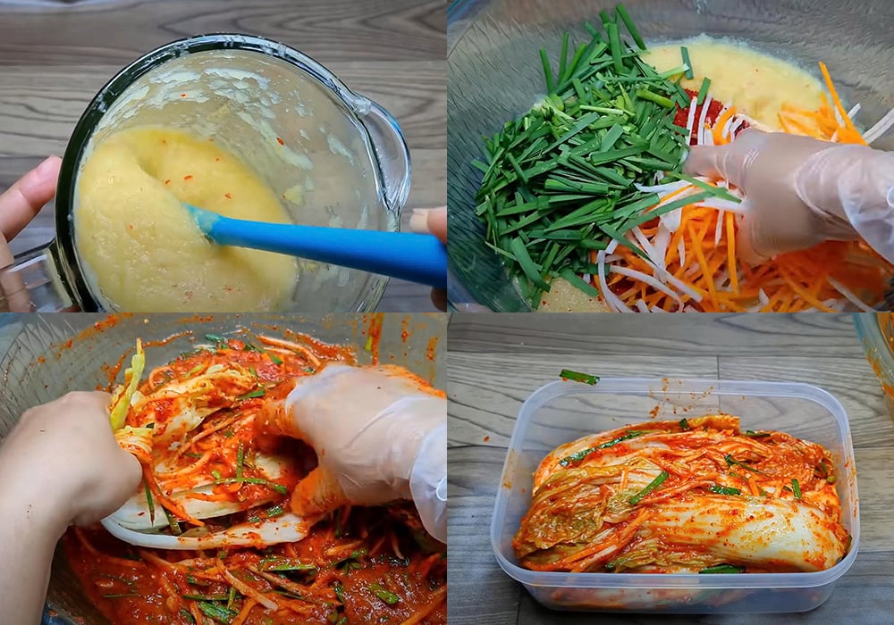 Các bước làm kim chi cải thảo chay