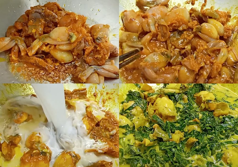 Các bước làm ếch xào lá cách nước cốt dừa