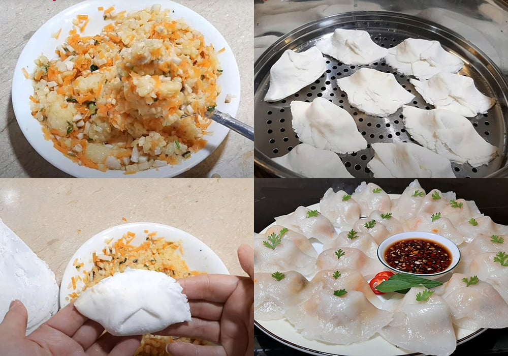 Các bước làm há cảo chay
