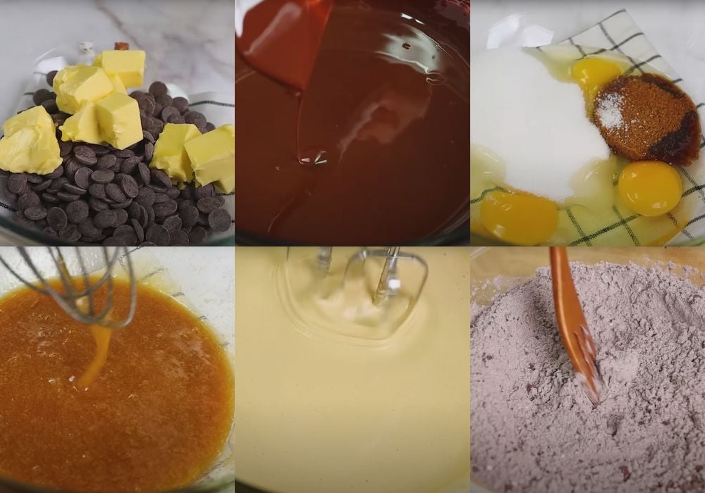Nấu chảy socola và trộn bột