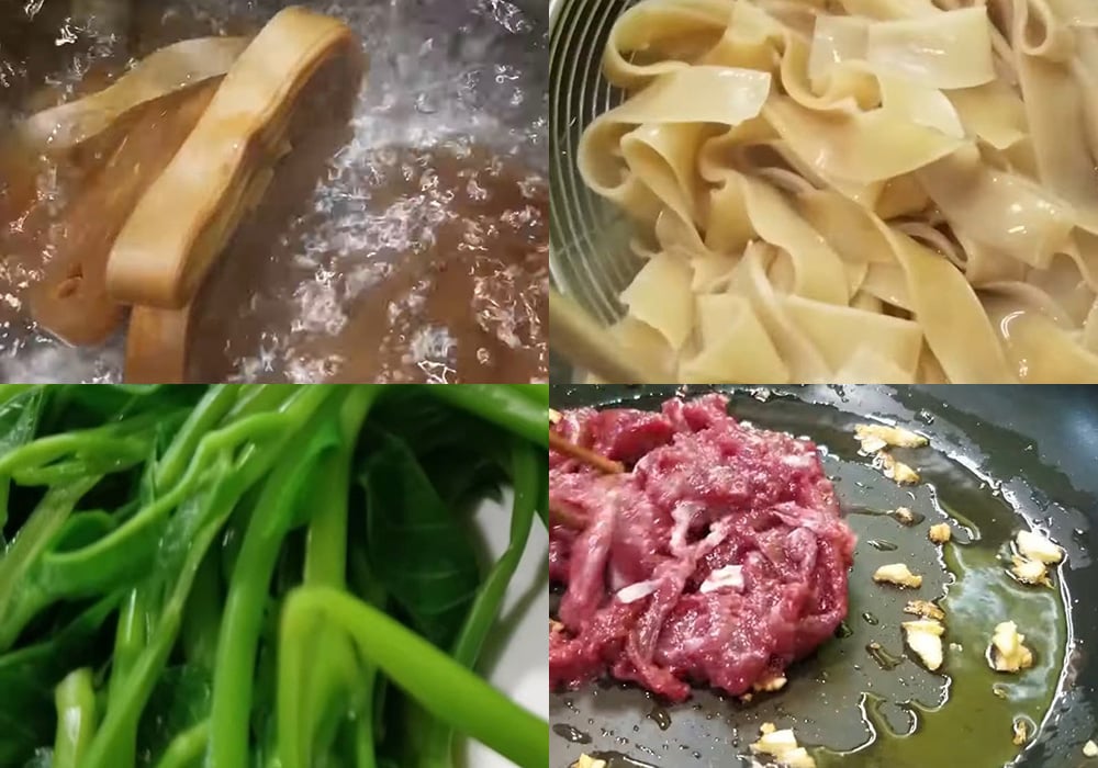 Các bước làm bánh đa trộn xì dầu