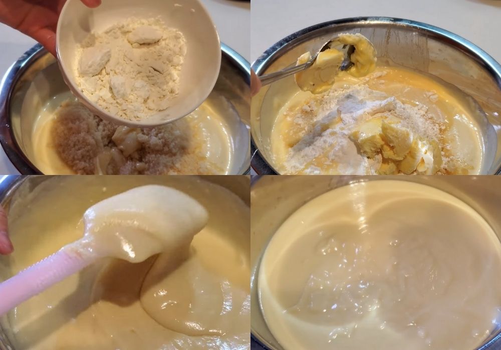 Xay và trộn hỗn hợp bột bánh