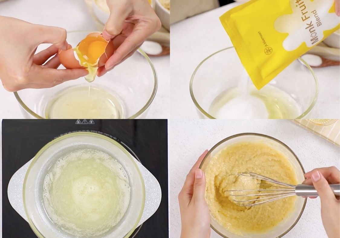 Làm hỗn hợp bột bánh