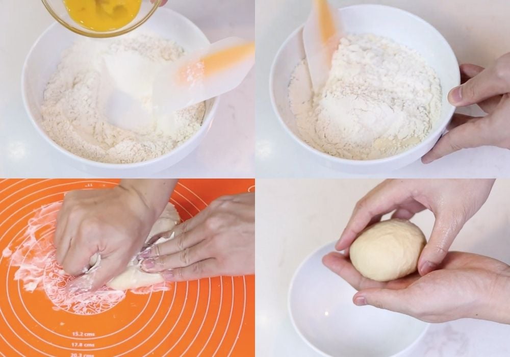 Trộn và nhào bột bánh mì