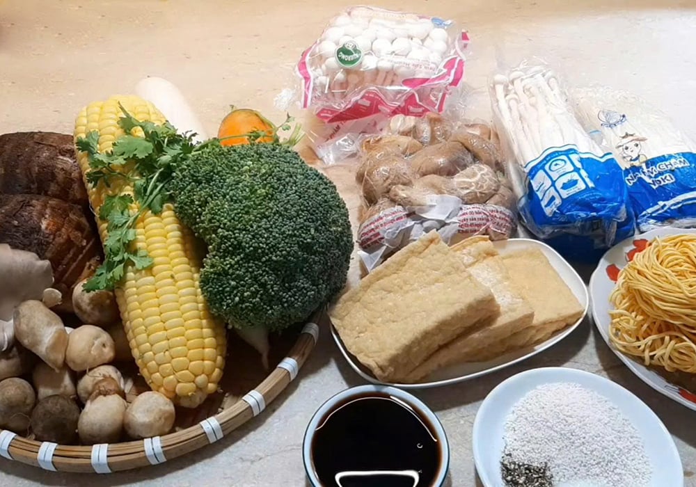 Nguyên liệu nấu lẩu nấm chay
