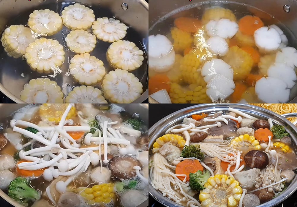 Các bước làm lẩu nấm chay
