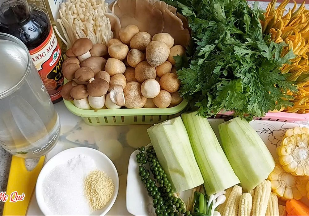 Nguyên liệu nấu lẩu tiêu xanh chay