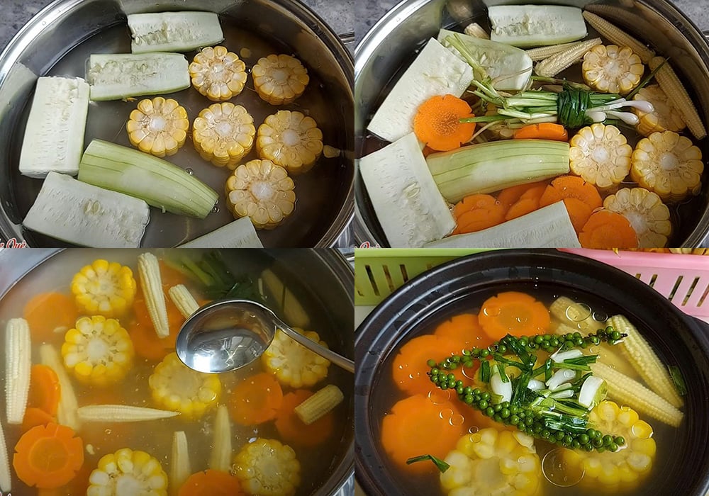Các bước làm lẩu tiêu xanh chay