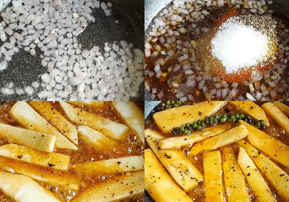 Các bước làm măng kho chay