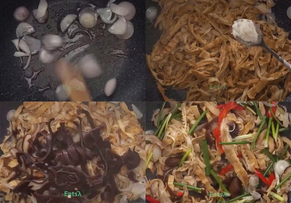 Các bước làm măng khô xào chay