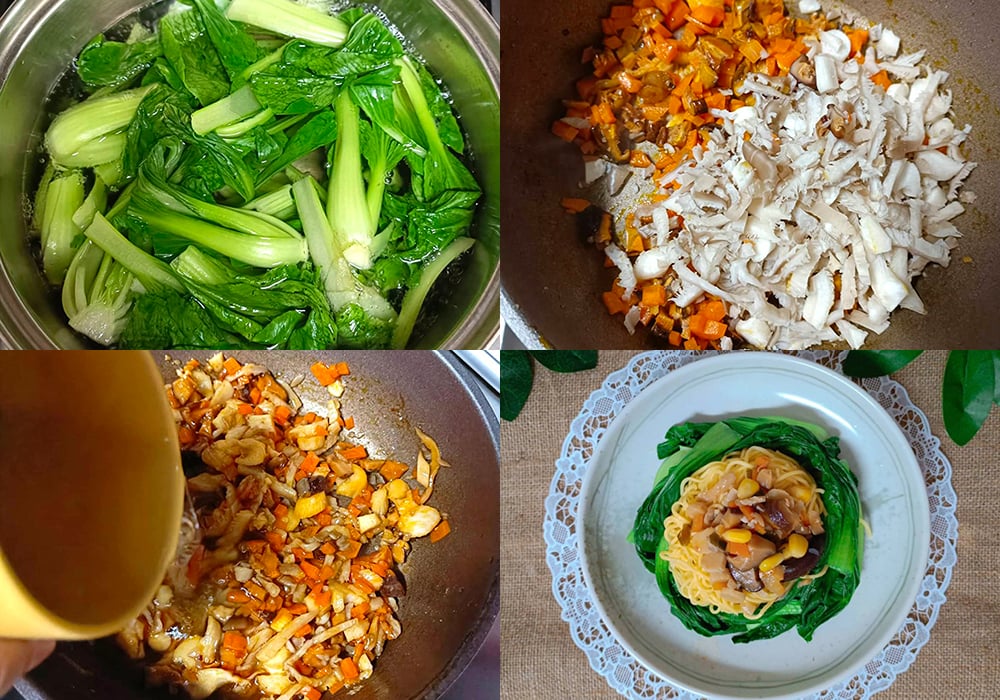 Các bước làm mì trộn chay
