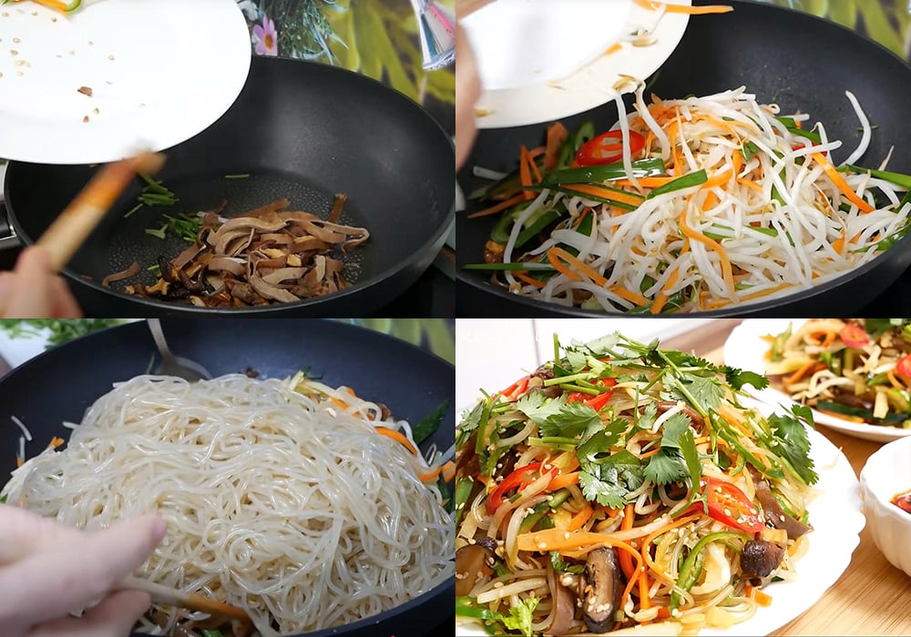 Các bước làm miến trộn chay