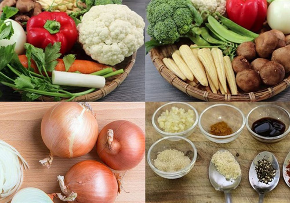 Nguyên liệu làm món xào chay thập cẩm