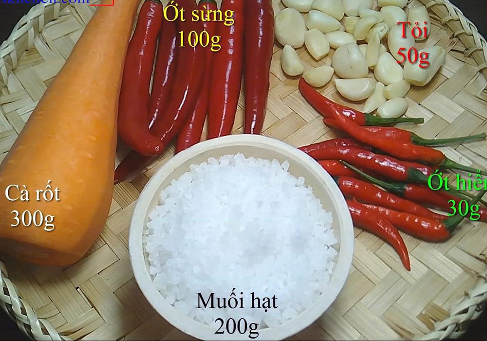 Nguyên liệu làm muối ớt Tây Ninh chay