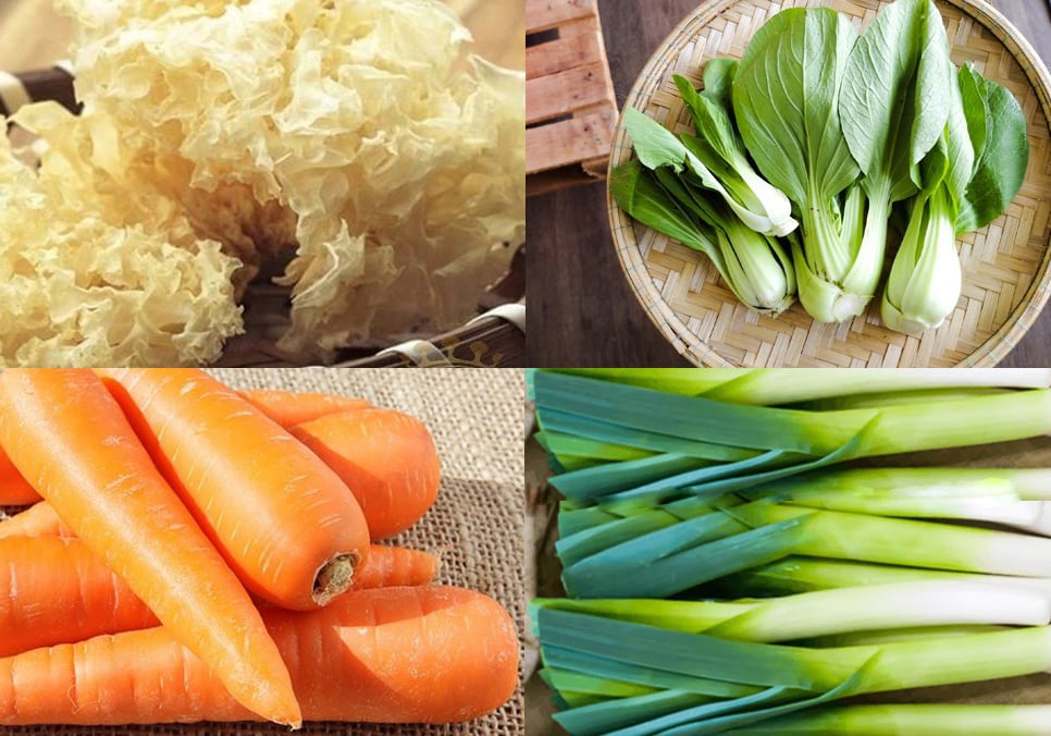 Nguyên liệu làm nấm tuyết xào chay