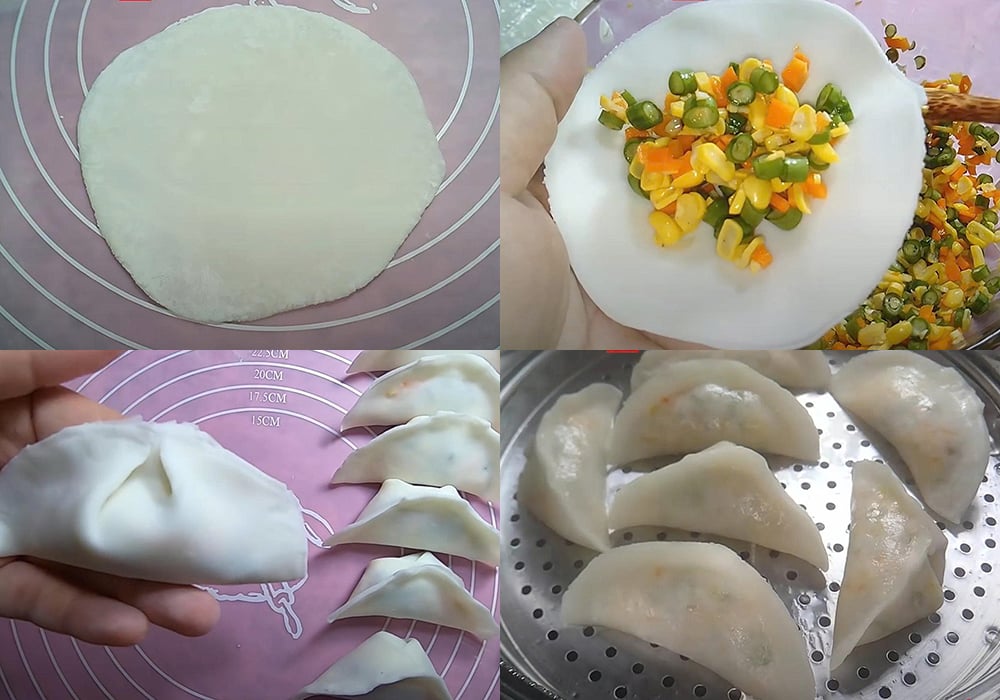 Các bước làm sủi cảo chay nhân rau củ